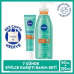 Nivea Derma Skin Clear Sivilce Karşıtı Yüz Temizleme Jeli ve Gece Kremi Seti, Salisilik Asitli Akneli Ciltler İçin 150 ml + 40 ml