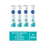 Nivea Dry Fresh 4x150 ml Sprey Deodorant