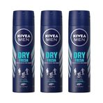 Nivea Dry Fresh Antiperspirant Ter Önleyici Leke Yapmayan 3x150 ml Erkek Sprey Deodorant