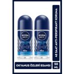 Nivea Dry Fresh Antiperspirant Ter Önleyici Leke Yapmayan Erkek Roll-On Deodorant 50 ml x 2