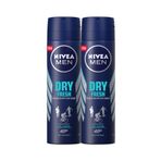 Nivea Dry Fresh Antiperspirant Ter Önleyici Leke Yapmayan Erkek Sprey Deodorant 150 ml x 2