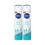 Nivea Dry Fresh Kadın 2x150 ml Sprey Deodorant