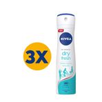 Nivea Dry Fresh Kadın 3x150 ml Sprey Deodorant