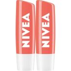 Nivea Dudak Bakım Kremi ve Dudak Parlatıcısı, Şeftali Kokusu, 24 Saat Nemlendirme, Işıltılı, 4.8 gr x 2 Adet