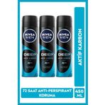 Nivea Erkek Deep Beat Aktif Karbon 150x3 ml Deodorant