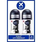 Nivea Erkek Roll-On Black&White Invisible Original 25Ml 72 Saat Anti-Perspirant 2 Adet