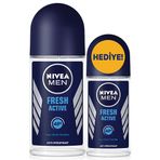 Nivea Fresh Active 50 ml Erkek Roll-On + 25 ml Roll-On