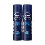 Nivea Fresh Active Antiperspirant Ter Önleyici Leke Yapmayan Erkek Sprey Deodorant 150 ml x 2
