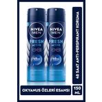 Nivea Fresh Active Antiperspirant Ter Önleyici Leke Yapmayan Erkek Sprey Deodorant 150 ml x 2