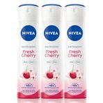 Nivea Fresh Cherry 3x150 ml Kadın Sprey Deodorant
