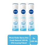 Nivea Fresh Natural 3x150 ml Kadın Sprey Deodorant