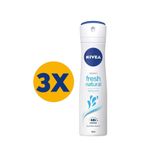 NIVEA Fresh Natural Kadın Sprey Deodorant 150 Ml x 3 Adet