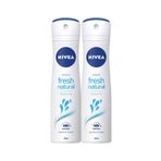 Nivea Fresh Naturals 2x150 ml Kadın Sprey Deodorant