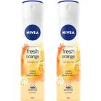 Nivea Fresh Orange 2x150 ml Kadın Sprey Deodorant