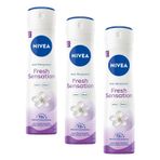 NIVEA Fresh Sensation Kadın Sprey Deodorant 150 ml,72 Saat Anti-perspirant Koruma (3 paketi)