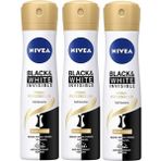 Nivea Invisible Black White İpeksiz Pürüzsüzlük 3x150 ml Kadın Sprey Deodorant