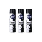 Nivea Invisible Black White Power 3x150 ml Erkek Sprey Deodorant
