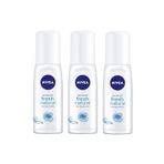 NIVEA Kadın Pump Sprey Deodorant Fresh Natural 3x Adet