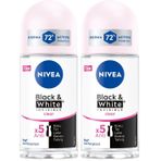 NIVEA Kadın Roll On Deodorant Black & White Invisible Clear 72 Saat Anti-Perspirant Koruma (50 ml) (2 paketi)