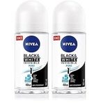 NIVEA Kadın Roll On Deodorant Black & White Invisible Pure 48 Saat Anti-perspirant Koruma (50 ml) (2 paketi)