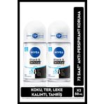 NIVEA Kadın Roll-on Deodorant Black&White Invisible Pure 50ml, 72 Saat Anti-perspirant Ter Koruma, X2 Adet