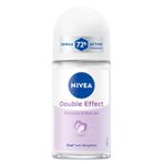 NIVEA Kadın Roll-on Deodorant Double Effect 50ml, 72 Saat Anti-perspirant Koruma, Alkolsüz, Pürüzsüz Koltuk Altı