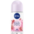 NIVEA Kadın Roll-on Deodorant Fresh Cherry 50ml, Gün Boyu Ferahlık, Kiraz Kokusu, 48 Saat Ter Koruması 157698