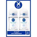 NIVEA Kadın Roll-on Deodorant Fresh Natural 25ml, 72 Saat Anti-perspirant Koruma, Seyahat Boyu, Alkolsüz