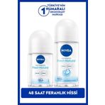 NIVEA Kadın Roll-on Deodorant Fresh Natural 50ml ve Mini Roll-on Fresh Natural 25ml, 48 Saat Koruma