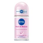 NIVEA Kadın Roll on Deodorant Pearl&Beauty 50 ml,72 Saat Terlemeye Karşı Anti Perspirant Koruma,Çiçeksi Pudra Kokusu,Yumuşak Koltuk Altı,Avokado Yağı,İnci Özleri, Etil Alkol İçermez