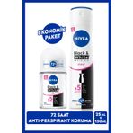 Nıvea Kadın Sprey Deodorant Black&White Clear 150Ml Ve Mini Roll-On 25Ml, 72 Saat Anti-Perspirant Koruma