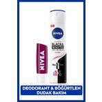 Nivea Kadın Sprey Deodorant Black&White Clear, 48 Saat Koruma ve Nemlendirici Böğürtlen Dudak Bakım Kremi