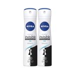NIVEA Kadın Sprey Deodorant Black&White Invisible Pure 150ml, 72 Saat Anti-perspirant Ter Koruması, X2 Adet