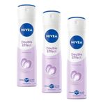 NIVEA Kadın Sprey Deodorant Double Effect 150ml, 72 Saat Anti-perspirant Koruma, Alkolsüz, Pürüzsüz Cilt, Doğal Avokado Özleri (3 paketi)