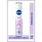 NIVEA Kadın Sprey Deodorant Double Effect, 150ml, 72 Saat Anti-perspirant Koruması, Pürüzsüz Koltuk Altı