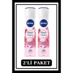 NIVEA Kadın Sprey Deodorant Fresh Cherry, 150ml, 2'li Paket