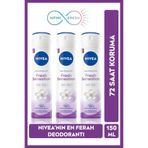 NIVEA Kadın Sprey Deodorant Fresh Sensation, 150ml, 72 Saat Anti-Perspirant Koruma, Set of 3