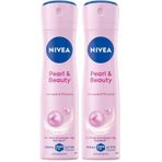 NIVEA Kadın Sprey Deodorant Pearl&Beauty 150 ml,72 Saat Terlemeye Karşı Anti Perspirant Koruma,Doğal İnci Özleri ve Avokado Yağı,Yumuşak,Pürüzsüz Koltuk Altı,Alkol İçermez (2 paketi)