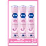 NIVEA Kadın Sprey Deodorant Pearl&Beauty 150ml, Terlemeye Karşı 72 Saat Koruma, Çiçeksi Koku, X3 Adet