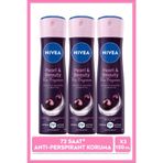 NIVEA Kadın Sprey Deodorant Pearl&Beauty Fine Fragrance 150ml, 72 Saat Ter Koruması, Alkolsüz, X3 Adet