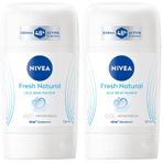 NIVEA Kadın Stick Deodorant Fresh Natural 50ml, Ter Kokusuna Karşı 48 Saat Koruma, Uzun Süren Ferahlık (2 paketi)