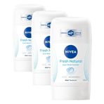NIVEA Kadın Stick Deodorant Fresh Natural 50ml, Ter Kokusuna Karşı 48 Saat Koruma, Uzun Süren Ferahlık (3 paketi)