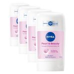 NIVEA Kadın Stick Deodorant Pearl & Beauty 50ml, 72 Saat Anti-perspirant, Yumuşak ve Pürüzsüz Koltuk Altı (4 paketi)