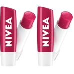 NIVEA Kiraz Dudak Bakım Kremi, 24 Saat Nem, Dudak Bakımı, Kiraz Kokusu, Hafif Kırmızı Işıltı (4,8gr) 2li paket