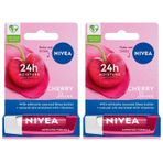 NIVEA Kiraz Dudak Bakım Kremi ve Parlatıcısı 4.8gr, Nemlendirici,Kırmızı Işıltı, Kiraz Kokusu,Avantajlı Paket,2x Adet