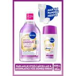 NIVEA Luminous630 Skin Glow SPF50 Aydınlatıcı Yüz Güneş Kremi 40ml ve Micellar Makyaj Temizleme Suyu 400ml Set, Pamuk Hediyeli