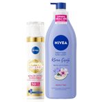 NIVEA Luminous630 Thiamidol Etkili Leke Karşıtı Gündüz Yüz Bakım Kremi 40ml ve Kiraz Çiçeği Nemlendirici Vücut Losyonu 400ml
