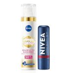 NIVEA Luminous630 Thiamidol Etkili Leke Karşıtı Gündüz Yüz Kremi 40ml ve Kırmızı Renkli Nemlendirici Dudak Bakım Kremi 4,8gr