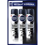 Nivea Men Black&White Invisible 150 ml x 3 Erkek Sprey Deodorant 48 Saat Koku Koruma