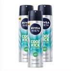 Nivea Men Cool Kick Fresh 3x150 ML Erkek Sprey Deodorant